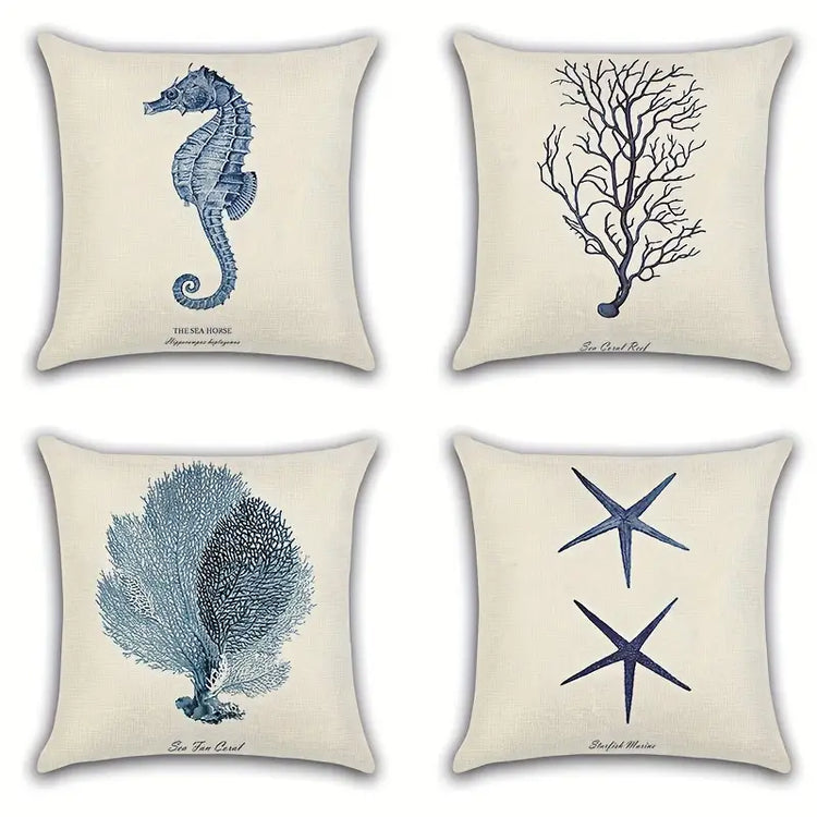 Linen Forest Fairy Tale throw pillow cover by AquaHaven Decor featuring a whimsical forest design for home decor.