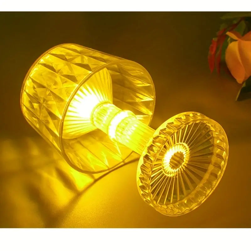 AquaHaven Decor creative night light illuminating a room, battery-powered with colorful, decorative design for cozy ambiance.