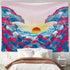 AquaHaven Decor wave wall tapestry featuring a traditional Ukiyo-e style Japanese wave design for home wall decoration.
