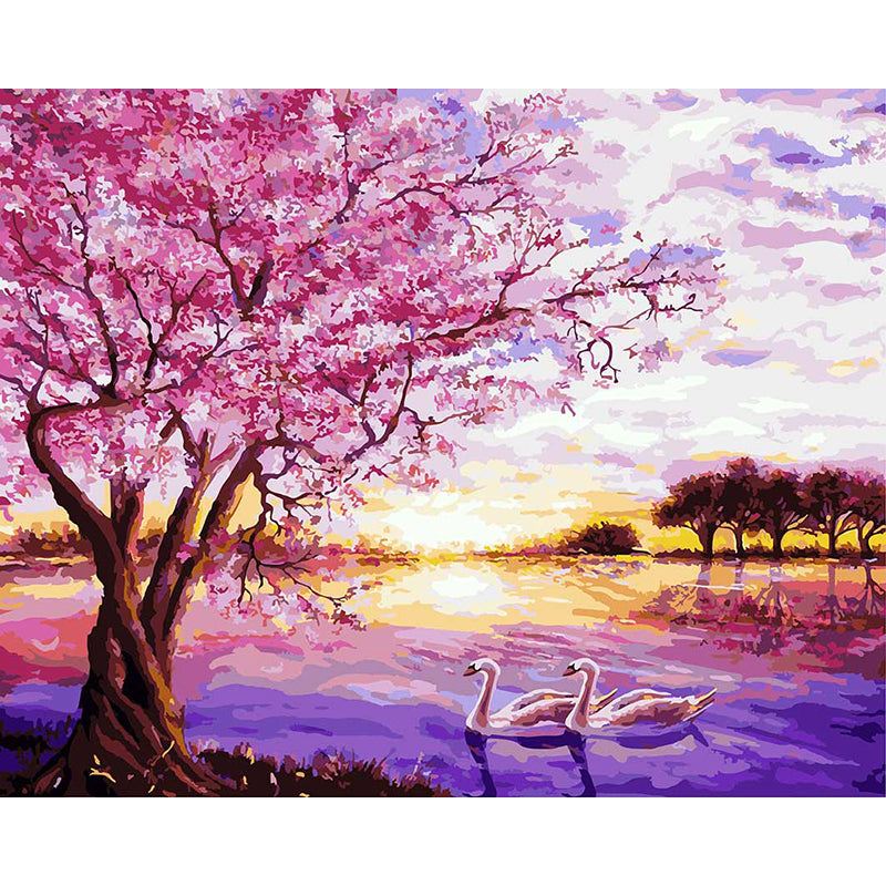 Swan Oil Painting Decorative Artwork