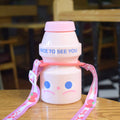 Cute Portable Plastic Water Cup for Students (Korean Style)