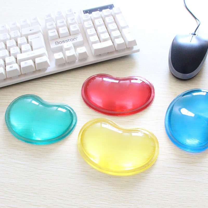 Heart-Shaped Crystal Silicone Wrist Mouse Pad for Office