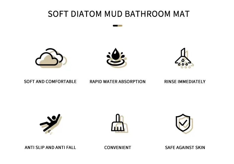Absorbent Non-slip Diatom Mud Toilet Floor Mat