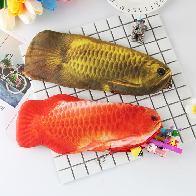 3D Goldfish Plush Pencil Case - Large Capacity Design