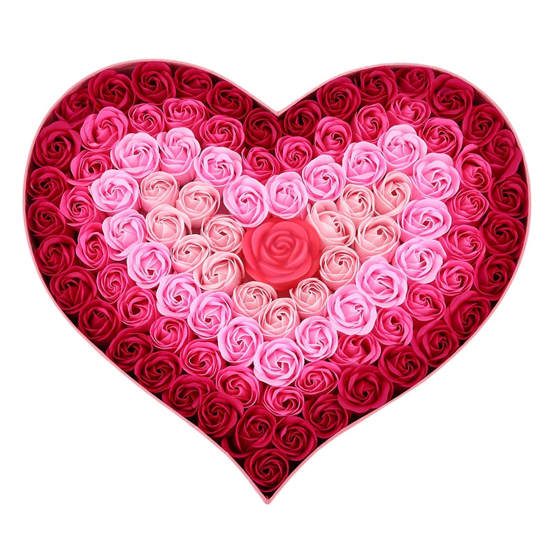 Gradient LED Heart-Shaped Soap Rose Gift Box