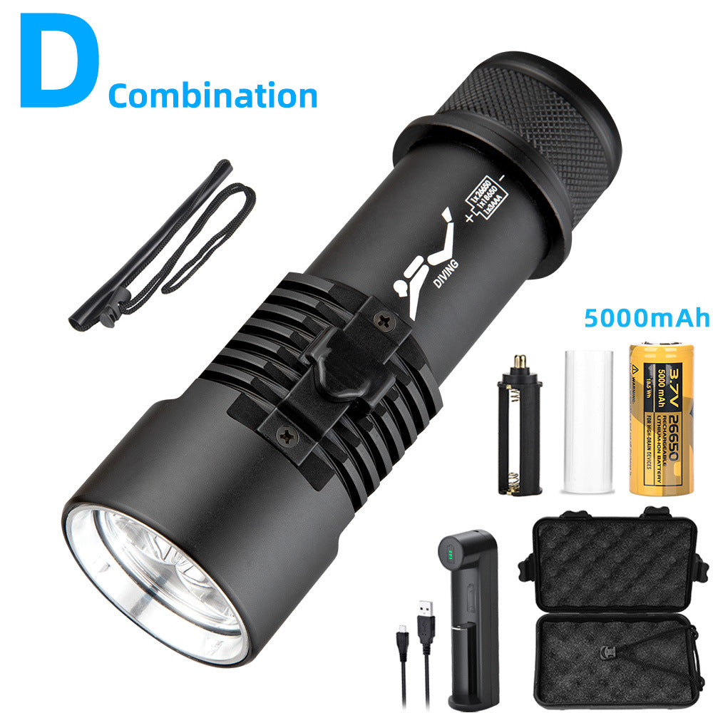 XHP70 High-Intensity Waterproof Flashlight with 26650 Battery