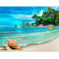5D Diamond Painting of Beautiful Beach Scenery