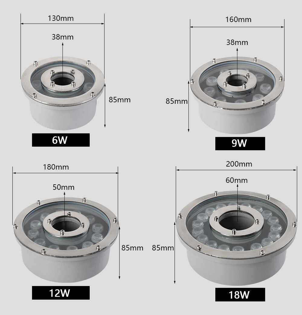 IP65 Waterproof Multi-Color LED Fountain Light