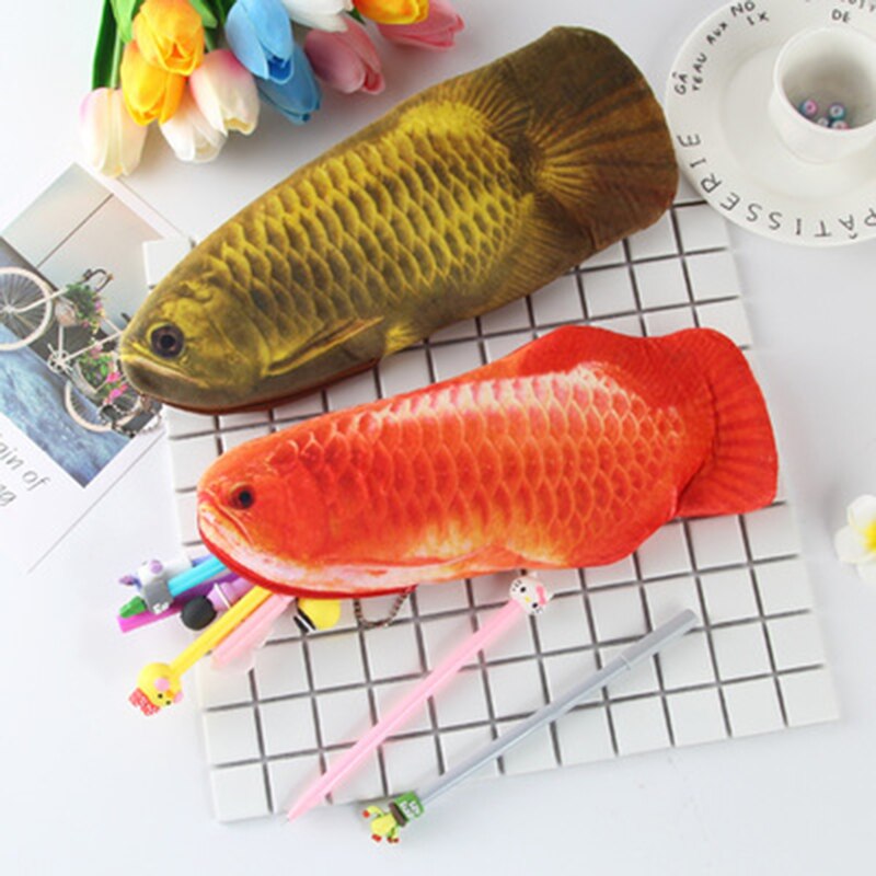 3D Goldfish Plush Pencil Case - Large Capacity Design