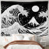 AquaHaven Decor wave wall tapestry featuring a Ukiyo-e style ocean wave design for home wall art decoration.