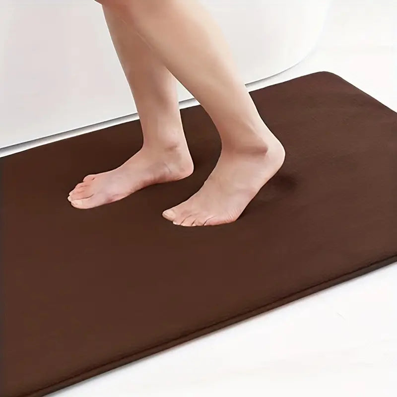 Memory Foam Bath Mat — Soft, Anti-Slip & Absorbent Coastal Bathroom Decor