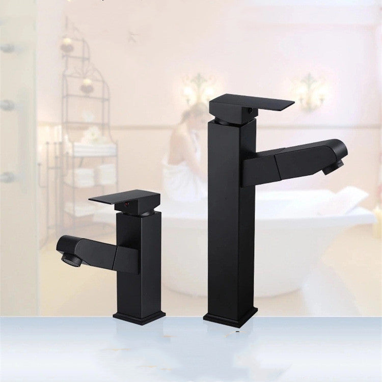 Stainless Steel Pull-Out Faucet for Bathroom Use