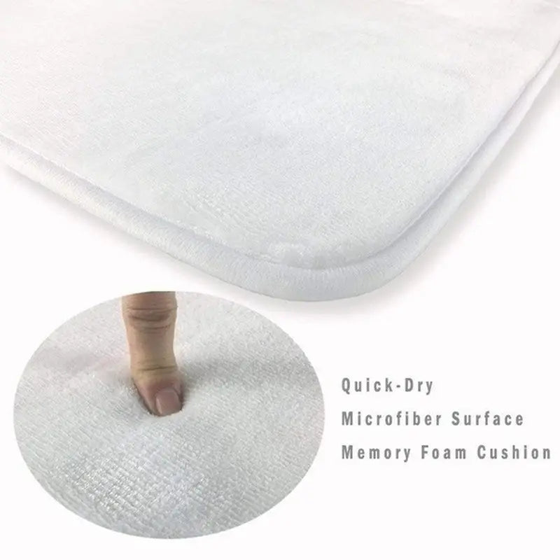 Palm Leaf Plush Non-Slip Bath Mat with Memory Foam