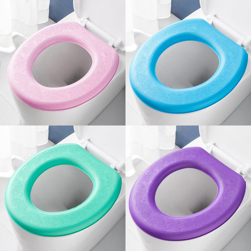Thick EVA Waterproof Toilet Seat Cover, Adjustable Fit