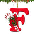 Alphabet letter Christmas tree ornaments — personalized hanging pendants for holiday decorating