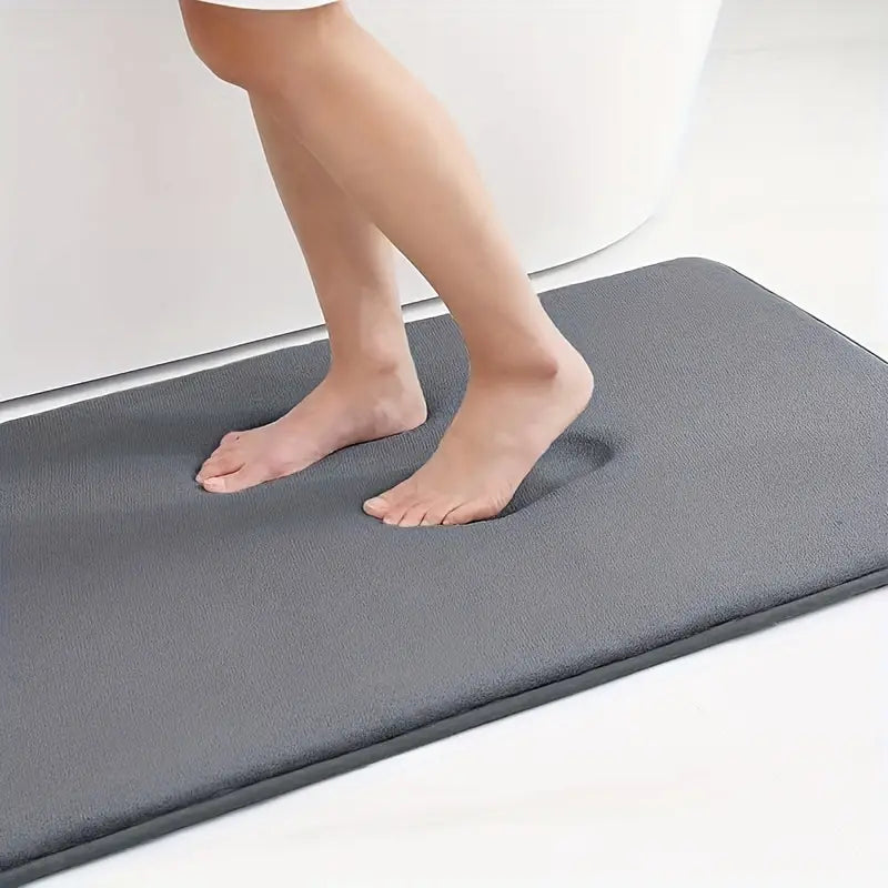 Memory Foam Bath Mat — Soft, Anti-Slip & Absorbent Coastal Bathroom Decor