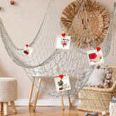 AquaHaven Decor nautical fishing net wall decor with shells and driftwood, coastal home or Airbnb decoration for a seaside ambiance