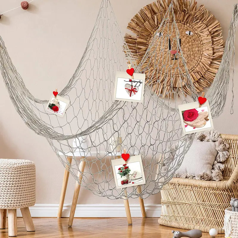 Nautical Decorative Fishing Net — Coastal Wall Decor for Home & Airbnb