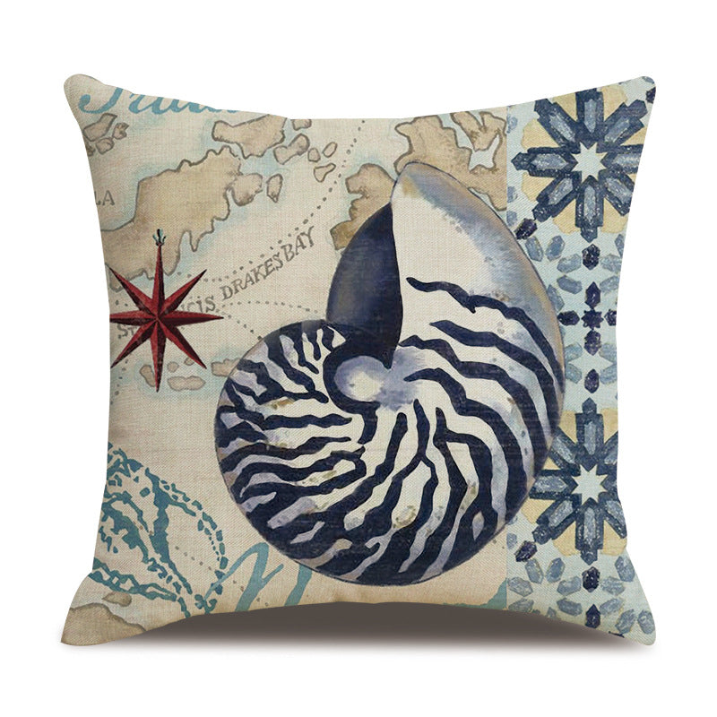 Ocean Theme Throw Pillow Cover — Coastal Decor for Home & Airbnb