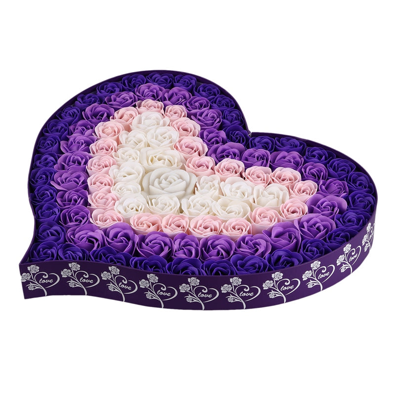 Gradient LED Heart-Shaped Soap Rose Gift Box