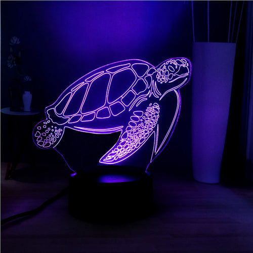 3D Sea Turtle Touch Remote Color Changing Lamp