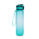 AquaHaven Decor Tritan 1000ml sports water bottle with bounce cap, transparent design and ergonomic grip.