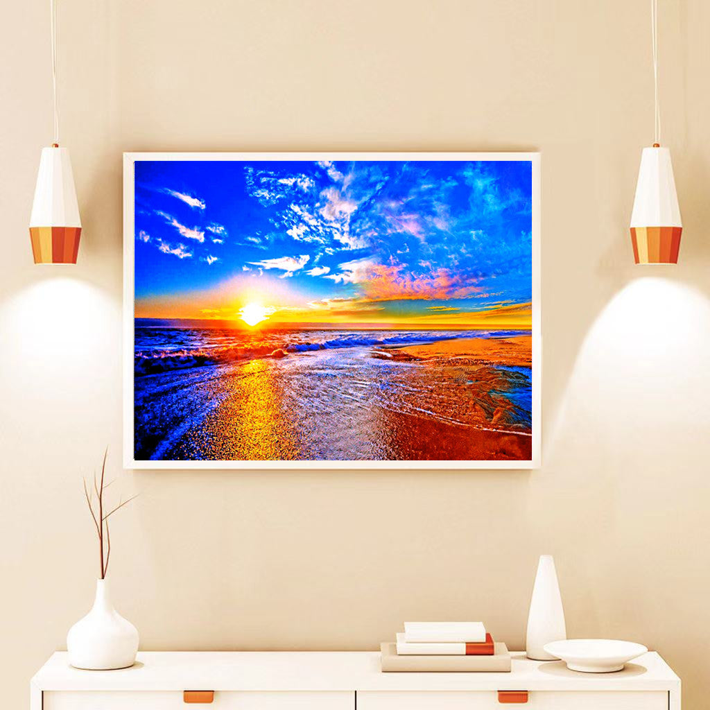 Sunset Boat Diamond Painting Decorative Artwork