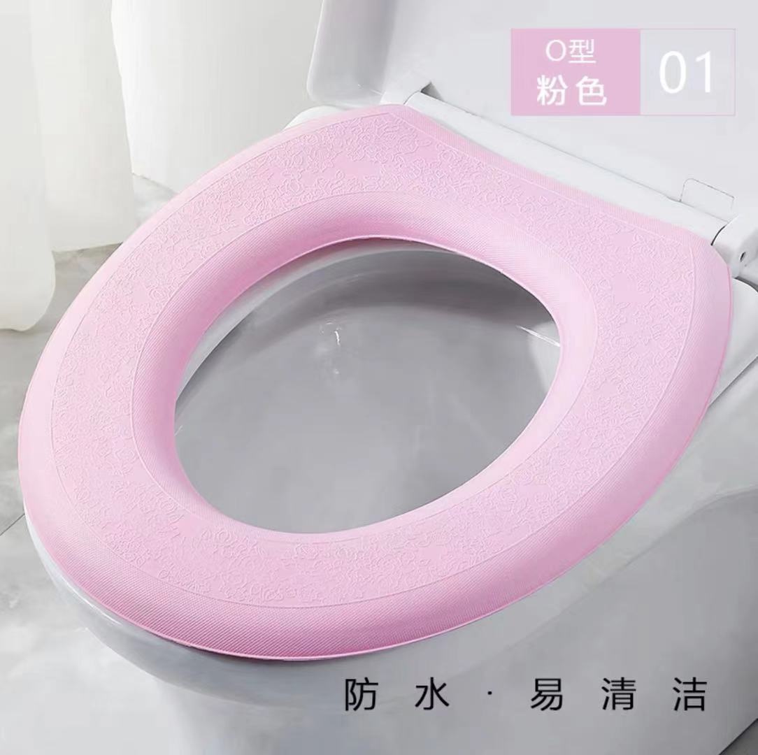 Thick EVA Waterproof Toilet Seat Cover, Adjustable Fit