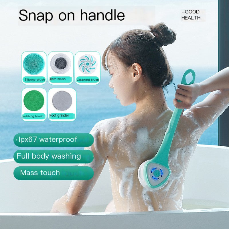 5-in-1 Waterproof Electric Bath Brush with Long Handle