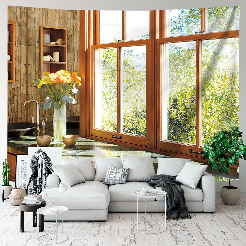 Fresh Scenic Printed Fabric for Room Makeover Background