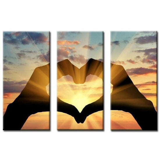Digital oil painting triptych canvas wall art by AquaHaven Decor showing a vibrant, abstract landscape for modern home decor.