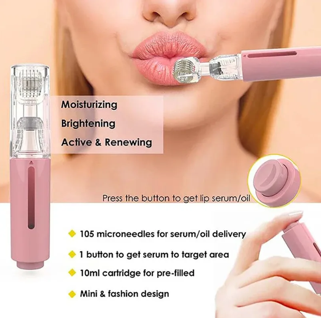 3-in-1 Microneedle Lip & Beard Growth Roller — Serum Applicator