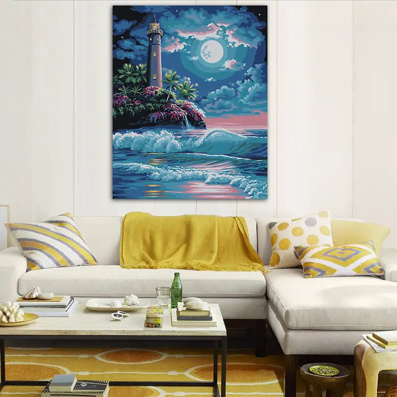 Digital Oil Painting Set - Moonlight Island for All