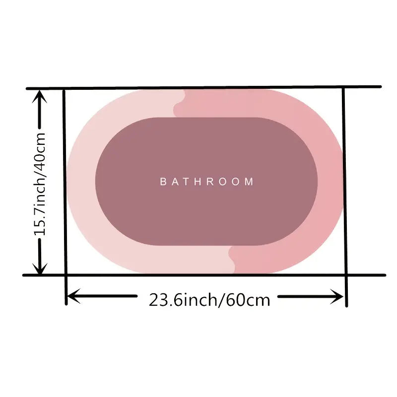 Lightweight Polyester Bathroom Doormat 15.7x23.6in