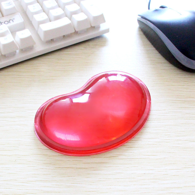 Heart-Shaped Crystal Silicone Wrist Mouse Pad for Office